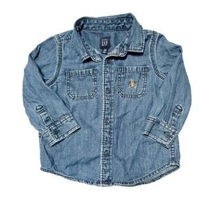 Gap Denim Chambray Button Up Shirt Size 18-24m
